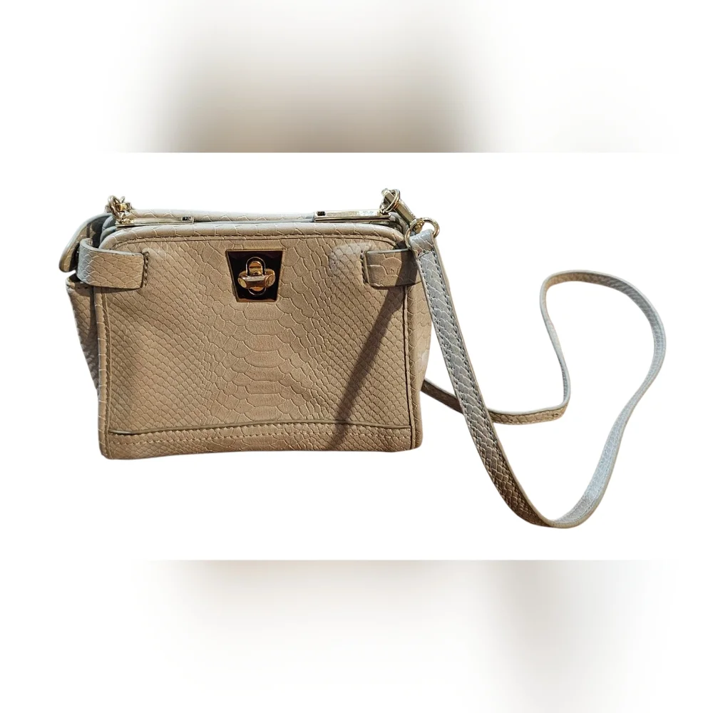 Zara Basic Collection Pre-loved Mini Snakeskin Embossed Bag In Gray - Picture 3 of 11